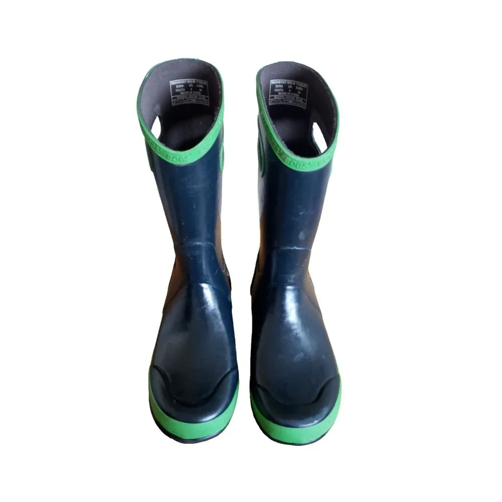 BOGS Krainboot Solid Blue Green Waterproof Pull Up Boot Youth Size 5